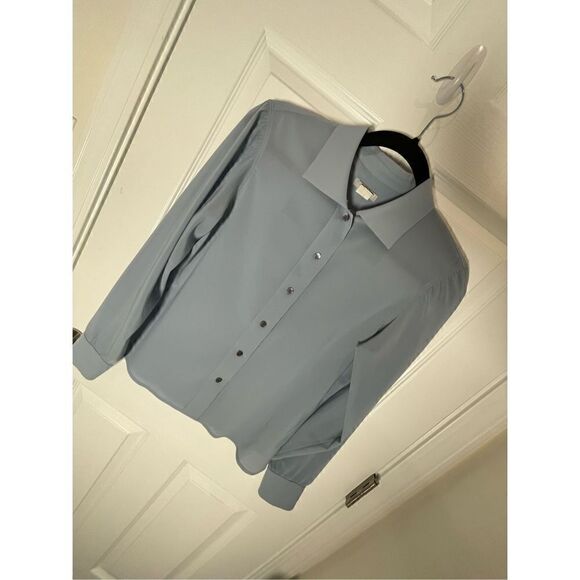 J. Crew women’s button up blouse size small-medium blue long sleeve - Picture 1 of 5